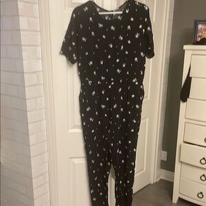 Black and White Patterned Jumpsuit